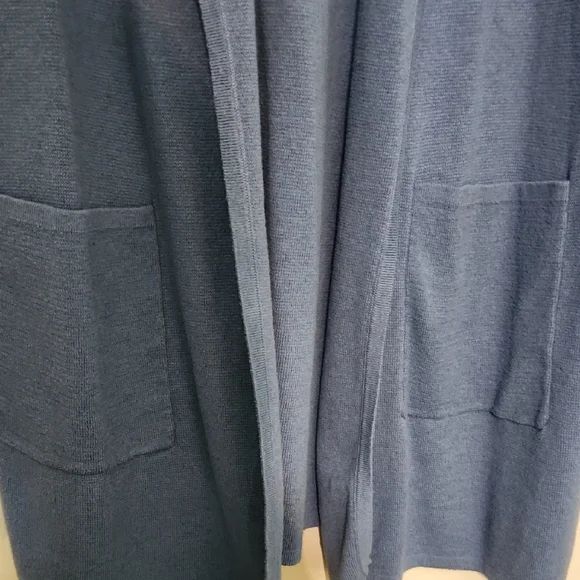 Women's Blue Open Front Cardigan - Picture 3 of 6